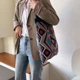 Women Boho Knitted Woven Shoulder Bag Ladies Beach Tote Large Handbag Messenger