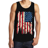 Men American Flag Sleeveless Vest Tank Top Undershirt Sports Gym Fitness T-Shirt
