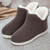 Women Warm Bootie Slippers Fluffy Plush Indoor Outdoor Winter House Shoes