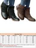 Winter Ankle Boots for Women Warm Anti Slip Chunky Side Zip Shoes  Mid Calf Leather Booties