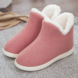 Women Warm Bootie Slippers Fluffy Plush Indoor Outdoor Winter House Shoes