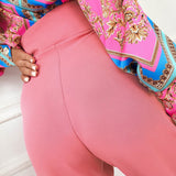 Womens Casual Lounge Dress Pants High Waist Work Office Business Slacks Slim Leg Pencil Pants with Button Pocket
