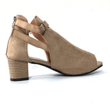 Women's Peep Toe Sandals High-Heeled Shoes Breathable Hollow Zipper Lightweight