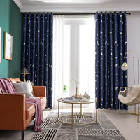 Fashion Curtain 6 Colors Moon Star Blackout Curtains Eyelet Grommet Top Darkening Blockout Curtain For Kids Boy Girl Room