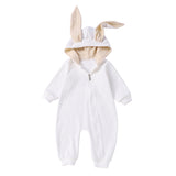 Kids Baby Unisex Solid Color Warm Hoodie Jumpsuit Romper Bodysuit Zipper Closure