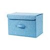 Goory Large Foldable Storage Cube Basket Linen Fabric Storage Bins with Lids and Handle for Clothes, Toys, Magazines, Papers