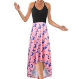 Women Butterfly Print Sexy Tank Dress Sleeveless V Neck Basic Midi Swing Dresses