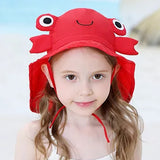 Toddler Baby UV Protection Sun Hats Cute Cartoon Beach Swim Caps Foldable Wide Brim Fisherman Bucket Hats for Girl Boy Kids