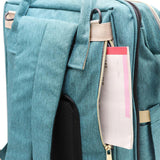 Large Backpack Diaper Bag with Changing Station, Foldable Crib Baby Bed Mommy Travel Nursing Bag Waterproof Tote Shoulder Nappy Bag Bottle Insulated Bag