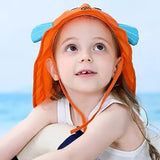 Toddler Baby UV Protection Sun Hats Cute Cartoon Beach Swim Caps Foldable Wide Brim Fisherman Bucket Hats for Girl Boy Kids
