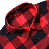 Men Casual Check Plaid Printed Long Sleeve Shirt Tops Blouse Button-Down Pocket