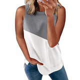 Lumento Women Colorblock Tank Tops Summer Casual Sleeveless T Shirt Vest Blouse