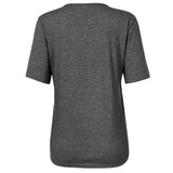 Women Summer Top V Neck Split Zippers Shirt Solid Color Summer Basic Tee Tops