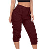 Women Zipper Bottoms Boho Solid Color Trousers Beach Pants Harem Loungewear