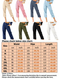 Ladies Loose Fit Solid Color Pants Womens Comfy Trousers Pocket Yoga Elastic Waist Casual Straight