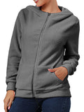 Womens Casual Winter Outwear Plush Open Front Full Zipper Coat Fluffy Fuzzy Fleece Hoodies Jackets With Pockets