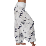 Ladies Lounge Wide Leg Loungewear Women Loose Fit Palazzo Pant Floral Print Beach High Waist Boho Trousers