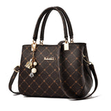 Women PU Leather Single Shoulder Bag Crossbody Bag Handbag Tote Purse w/ Pendant