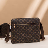 Men's Large Capacity Adjustable Shoulder Straps Briefcase Men Pvc Leather Zipper Bag Waterproof Business Travel Printed Messenger