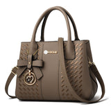 Women Braided PU Leather Shoulder Bag Crossbody Bag Handbag Tote Purse + Pendant