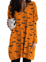 Casual Sweatshirt for Women Halloween Shirts Long Sleeve Black Cat Shirt Baggy Loose Fit Pullovers with Pockets Pumpkin Print 2 M