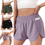 Women's Yoga Shorts 2 in 1 Pocket Athletic Gym Hot Pants Workout Running Fitness