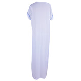 Lumento Women Embroidery Short Sleeve Bikini Cover Up Side Split Beach Kaftan Dress Swimsuit