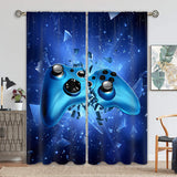 Adult Waterproof Rod Pocket Curtain Modern Living Room Gamer Print Durable Blackout Bedroom 2 Panels/Set