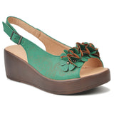 Ferndule Ladies Ankle Strap Wedge Slingback Sandals Summer Platform Open Toe Shoes