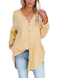 Nightshirts for Women Long Sleeve Sleepwear Loose Nightgown V Neck Casual Pajama T-shirts Dress