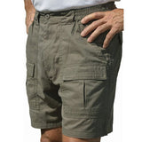 Men Casual Multi-pockets Cargo Short Mens Leisure Bottoms Elastic Waist Workout Solid Color Lounge Beach Shorts