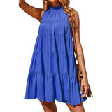 Women Summer Dress Casual Loose Swing Dress Sleeveless Ruffle Dress Tank Sundress
