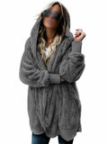 UKAP Women Oversize Fuzzy Jacket Blanket Sherpa Coat Open Front Hooded Cardigan Fluffy Fleece Outwear with Pockets for Lady