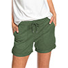 Women Folded Hem Short Hot Pants Plain Straight Leg Beach Shorts Mini Pant Buckle Bottoms