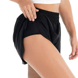 Women's Yoga Shorts 2 in 1 Pocket Athletic Gym Hot Pants Workout Running Fitness