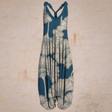 Long Romper Women V Neck Tank Tops Long Jupmsuits Loose Waist One Piece Bodysuit