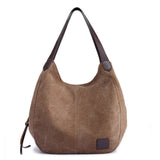 Women Fashion Tote Shoulder Bag Casual Canvas Handbag Retro Tote Purse Messenger Bag Large Capacity Travel School Bag