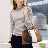 4 Pieces Set Tote Shoulder Handbag for Women, Fashion Top Handle Crossbody Bag Leather Satchel Purse Travel Business Bag