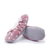 Women Snowflake Print Slip On Flat Cotton Slippers Sock Shoes Soft Round Toe Comfy House Shoes with Grips Sole