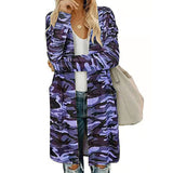 Women's Long Sleeve Side Pockets Jackets Tops Camouflage Coats Outdoor Cardigans