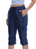 Capri for Women Athletic Casual Joggers Cropped Pants Activewear Cargo Pants with Zippers Pockets