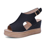 Women's Increase Height Sandals Buckle Wedge Sandal Open Toe Platform Sandals