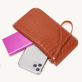 Women PU Leather Wristband Wallet Clutch Bag Phone Holder Zip Coin Purse Handbag