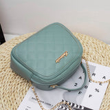 Women PU Leather Quilted Shoulder Bag with Chain Strap, Small Purse Crossbody Bag Handbag