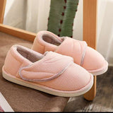 Women's Solid Color Flats Warm Round Toe Closed Toe Magic Tape Warm Casual Shoes