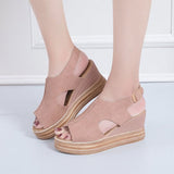 Women's Increase Height Sandals Buckle Wedge Sandal Open Toe Platform Sandals