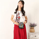 Women Embroidery Cell Phone Wallet Purse Crossbody Shoulder Handbag Pouch Case