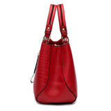 Women Leather Shoulder Crossbody Bag Top Handle Satchel Handbag Crocodile Printed Tote Purse