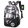 Men Women Galaxy Backpack Large Capacity College USB Charging Port Waterproof