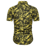 Men Short Sleeve Hawaiian Printed Casual Loose Shirts Beach Holiday Button Tops